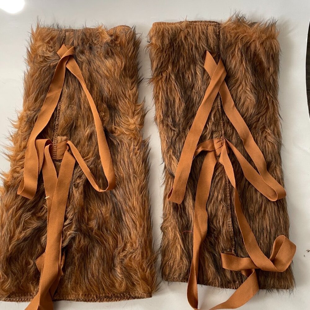 Brown Faux Fur Leg Warmers